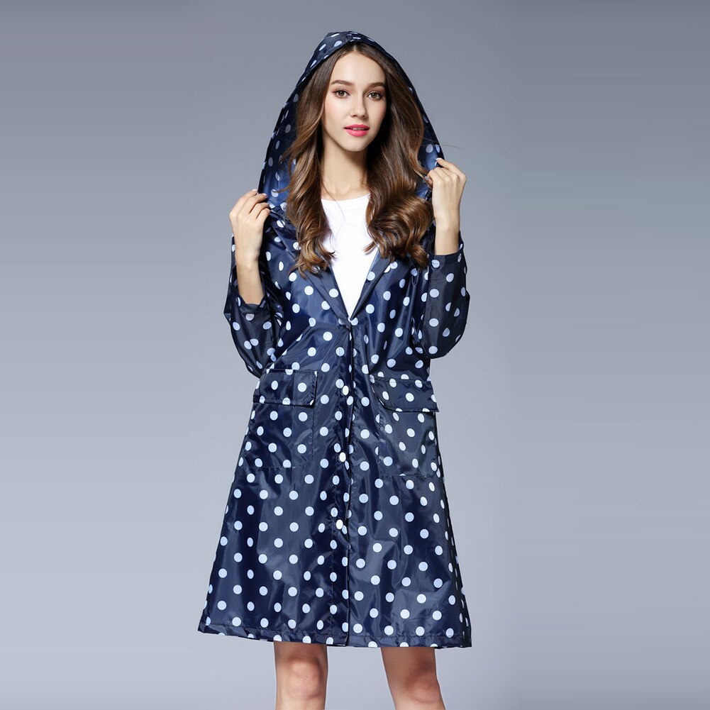 Chubasquero de lunares para mujer, Poncho impermeable, ropa para la lluvia, chaqueta para exteriores