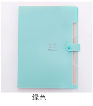 Student multi-layer folder Korean smiley face A4 organ package file bag inset paper folder 5 boxes: 03