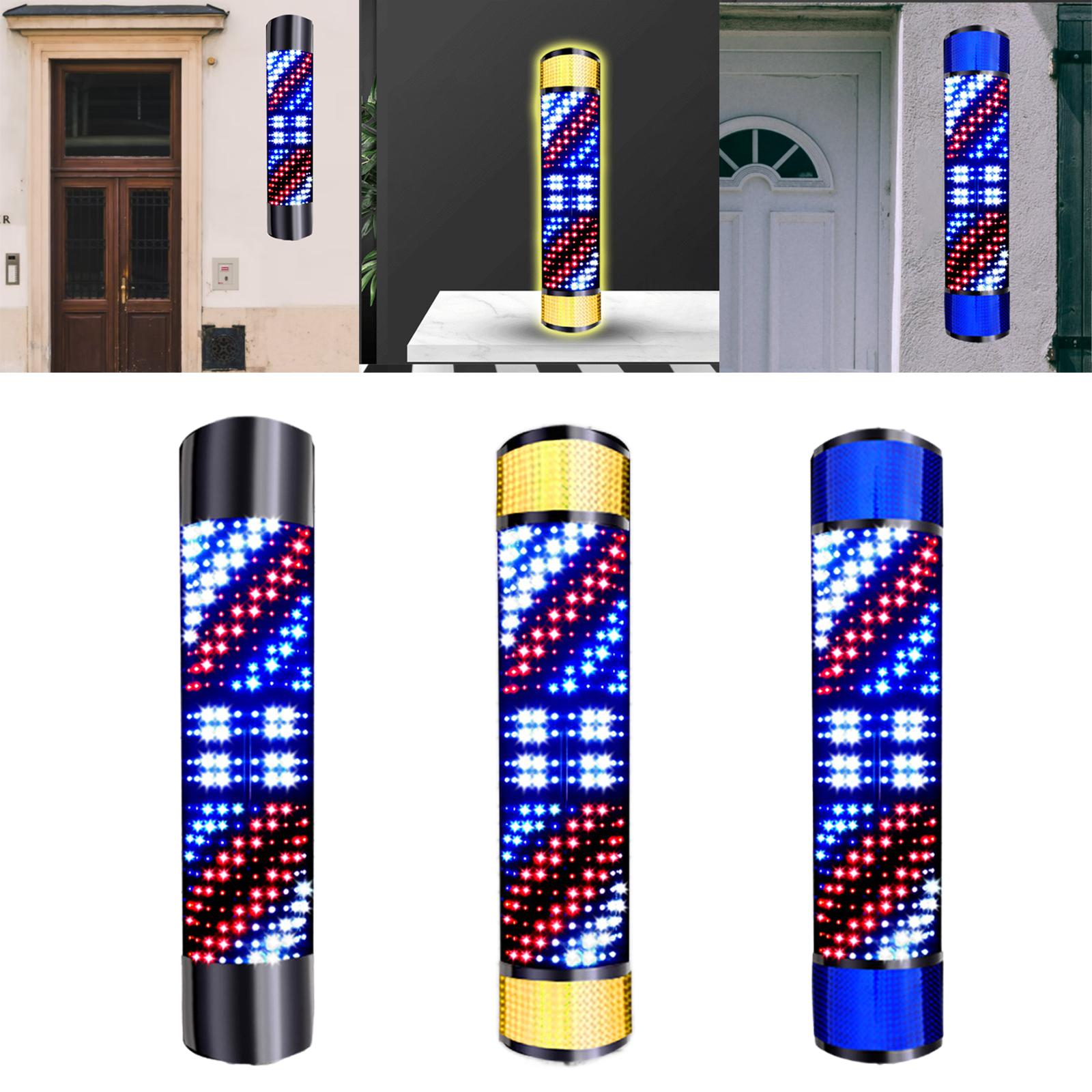 Barber Shop Pole Rotating Lighting Red White Blue Stripe Rotating Light Stripes Hair Wall Hanging LED Downlights