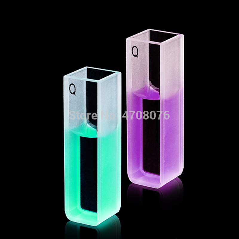 Afgedekte Quartz Glas Cuvette Mobiele voor chemische spectrum Silica cuvette met cover Spectrale analyze instrument 5mm lijm 2 stks/pak