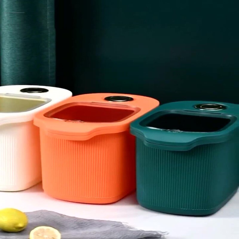 rice dispenser dispenser de cereais organizador de cozinha Cozinha grande capacidade de armazenamento de arroz balde casa à prova de insetos e umidade-prova selado arroz caixa de medição visual barril de grãos