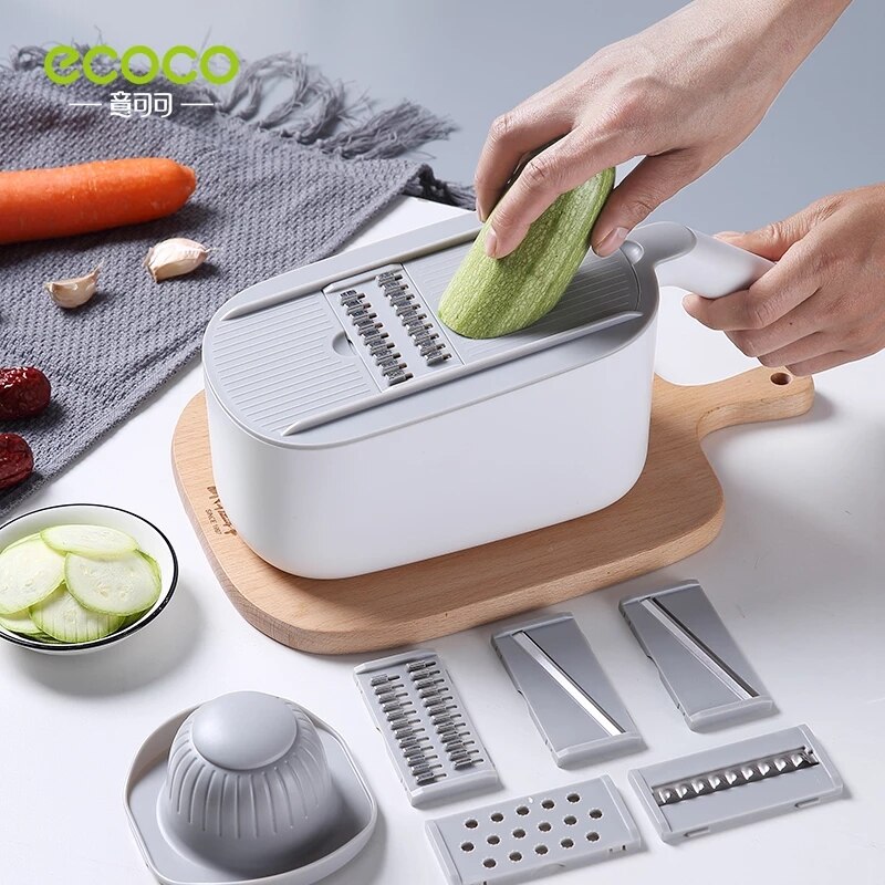 Ecoco Multifunctionele Groente Keuken Tool Slicer Manual Groente Cutter Professionele Rasp Met Verstelbare Bladen