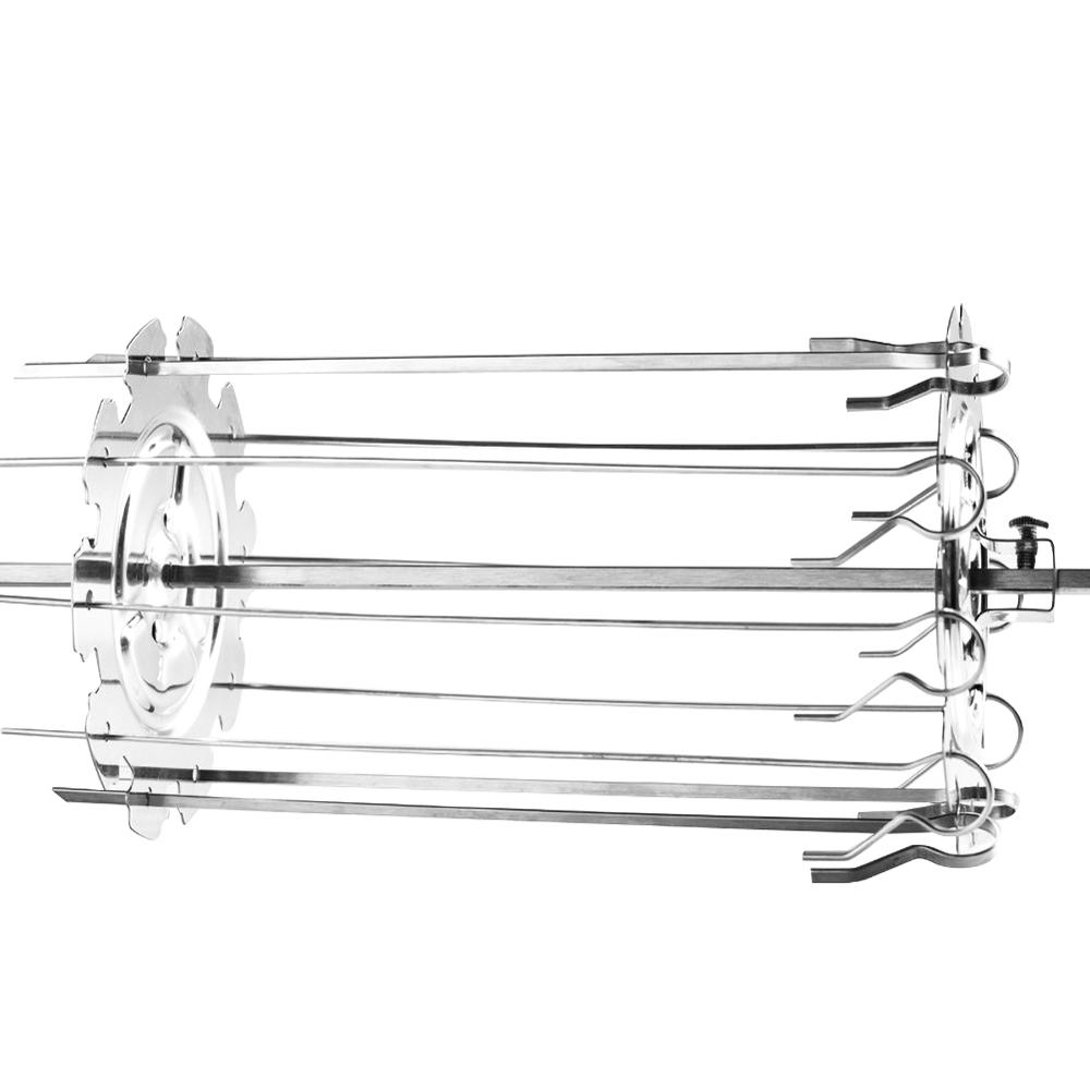 10 fork BBQ Steel Metal Roaster Rotisserie Skewers Needle Cage Oven Kebab Maker Grill Barbecue Supplies: Default Title