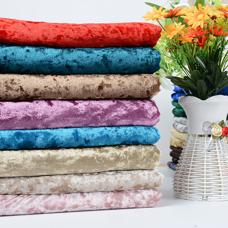 Sammetstyg tyg skrynkligt vackert silkeslent velourtyg för sammetsklänning kläder lyxigt mjuk sammet hemtextilgardin