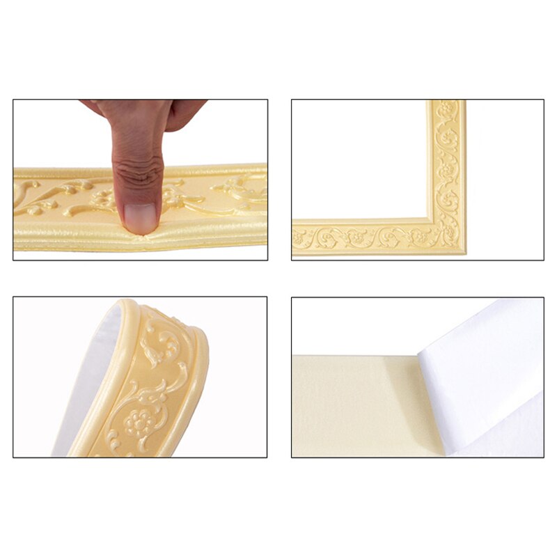 Self Adhesive 3D Foam Wall Stickers Waterproof Baseboard Wallpaper Border Wall Sticker Living Room Bedroom House Decorations