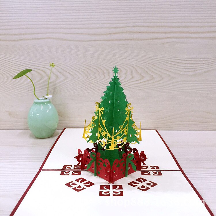 Christmas pop-up card 3D Christmas tree pop-up card Christmas Greeting card Year Card Anniversary Postcard