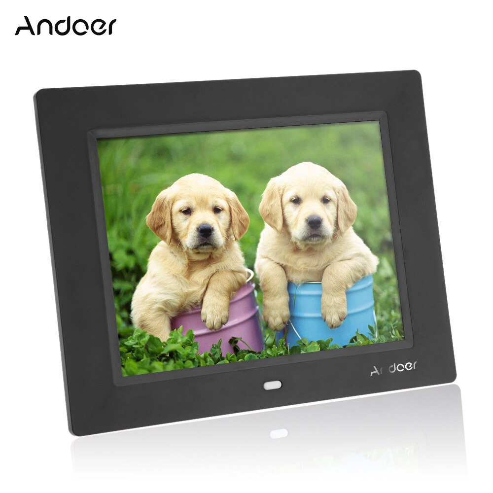 Andoer 8 ''ultra-mince HD TFT-LCD cadre Photo numérique réveil MP3 MP4 lecteur de film avec bureau à distance cadre Photo numérique: Black / Ue Plug