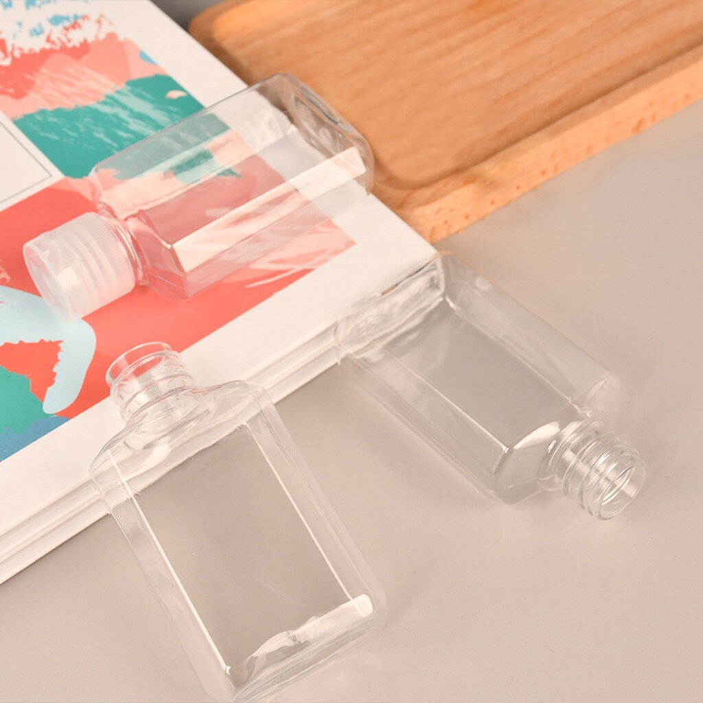 10/100PCs 60ml Mini Transparent Perfume Atomizer Octagonal flip flask plastic bottle free hand liquid gel extrusion bottle