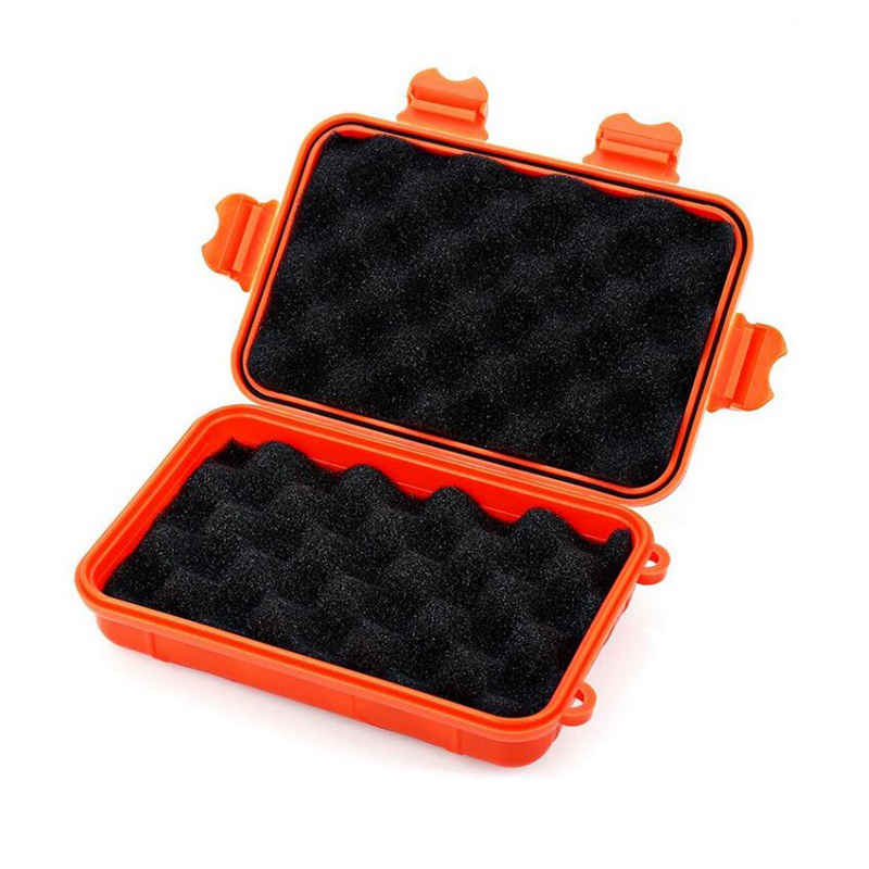 Outdoor Shockproof Box Protection Waterproof Boxes Tool Box Matches Case Holder For Storage Tools Travel Sealed Container: orange / 160x105mm