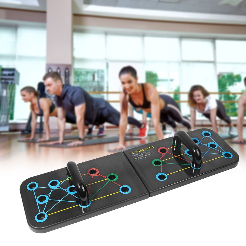 9 In 1 Push Up Board With Instruction Print Body Building Fitness Exercise Tools Men Women Push-up Stands For GYM Body Training