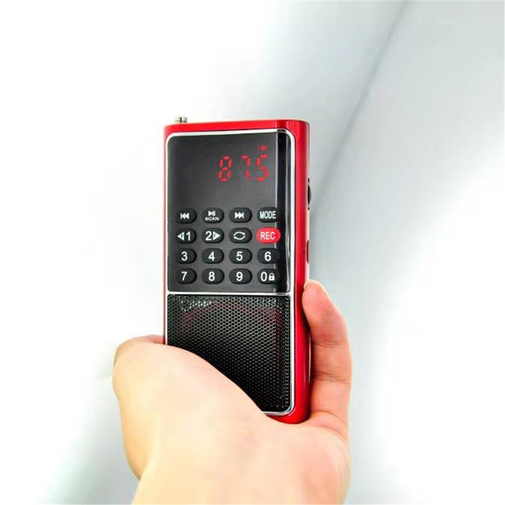 Rechargeable Mini FM Radio Portable Speaker Big Volume With Headphone Jack HiFi Sound Radio Station Pocket Radio Speaker