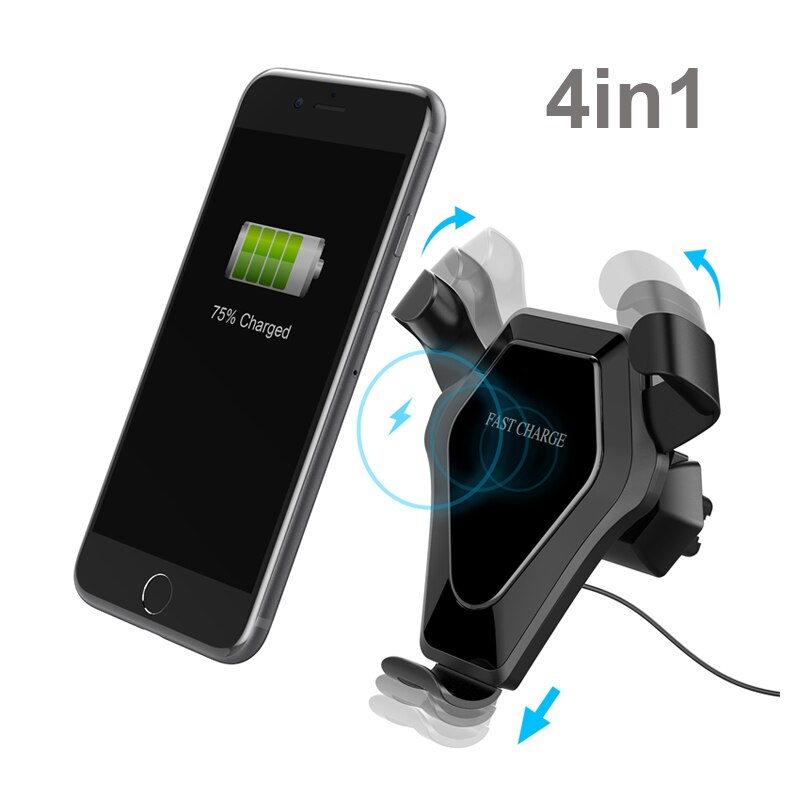 En rask qi trådløs / Brygge / stikkontakt / sugelader til iphone  x 8 pluss bil trådløs frakt til Merk 8 s9 til xiaomi blande 2s p20 pro