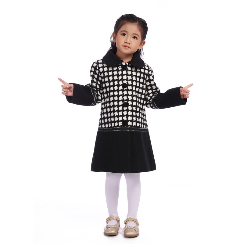 Invierno otoño cálido niñas abrigo ropa de calle primavera niños Chaquetas Niña negro Checker ropa Casual
