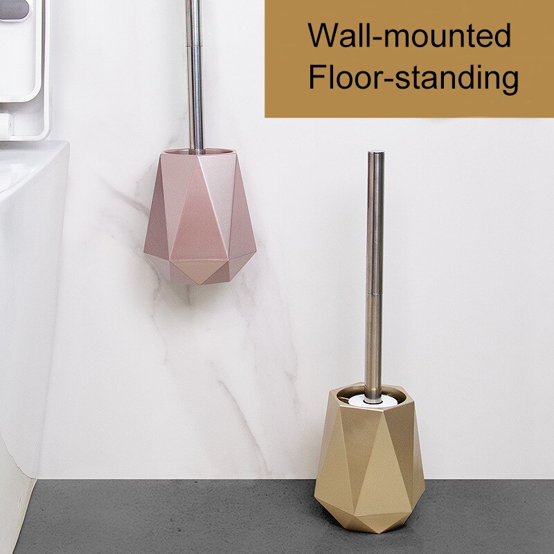Poubelle de salle de bains en plastique doré, poubelle de luxe nordique murale ou sur pied, brosse de toilette en Silicone