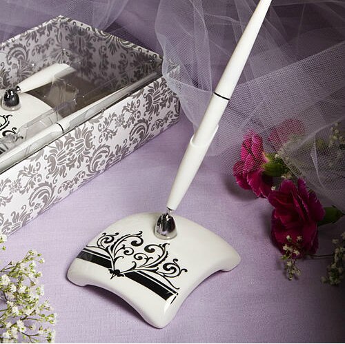 Damask Wedding Ceremony Sign in Pen Set