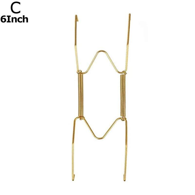 Plate Hanger Holder Wall Display Plate Dish Hangers Stand Supplies Tools Plate Kitchen Spring Storage Holder Home Invisible Q0N1: C