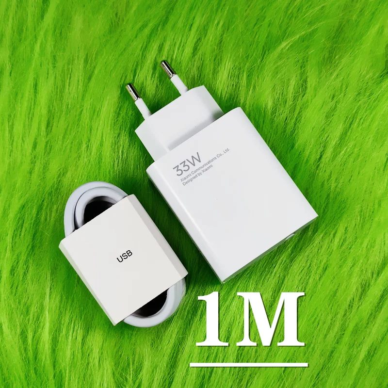 Original Xiaomi 33W Fast Charger EU Turbo Charge 2M 1.5M Type C Cable For Mi 10 9 10T Lite POCO X3 NFC Redmi K40 Note 9 10 Pro: EU