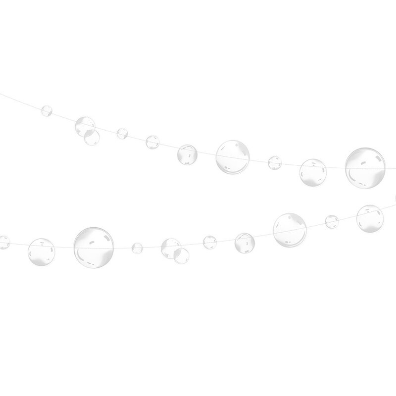 Paper Banner Ocean Mermaid Garland Birthday Decoration Boy Or Girl Baby Shower Wedding Decor Banner Shell Whale DIY Hanging: 2pcs Bubble white