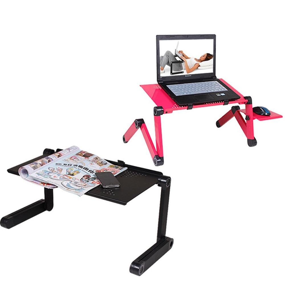 Laptop bordstativ med justerbar foldbar ergonomisk stand notebook skrivebord til ultrabook, netbook eller tablet med musemåtte