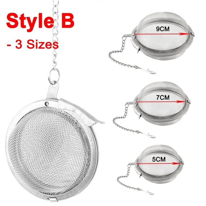Stainless Steel Teakettle Locking Tea Filter Reusable Spice Seasoning Ball Mesh Herbal Ball Tea Coffee Strainer Infuser Tools