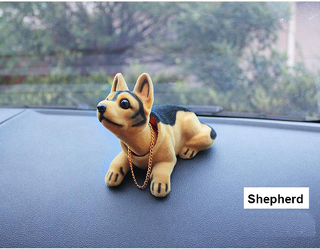 Bobble Head Dog Car Dashboard Doll Auto Shaking Head Toy Ornaments Nodding Dog Car Interior Furnishings Decoration: Shepherd