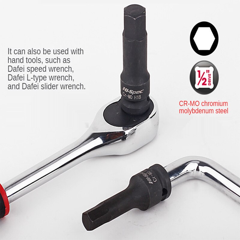 1/2 Universal Impact Wrench Socket Adapter Cr-MO Wrench Adapter Spanner Set Hex Head Socket Air Impact Craftsman H5-H19