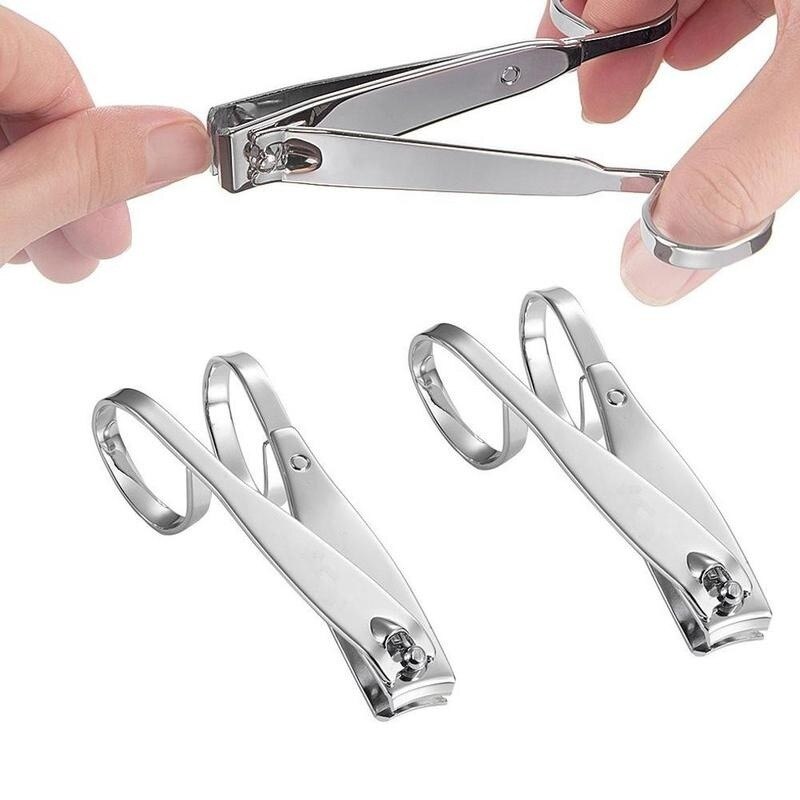 Finger Toe Nail Cutter Clipper Straight & Curved Edge Scissor Stainless Steel Manicure Tool Nail Scissors Tools 1Pc