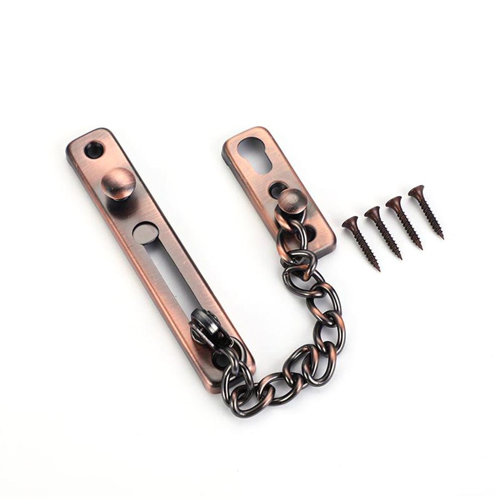 Door Chain Lock Stainless Steel Security Chain Guard Spring Anti Theft Press Heavy Duty Polished Latch Screw Guard Accessories: Camel