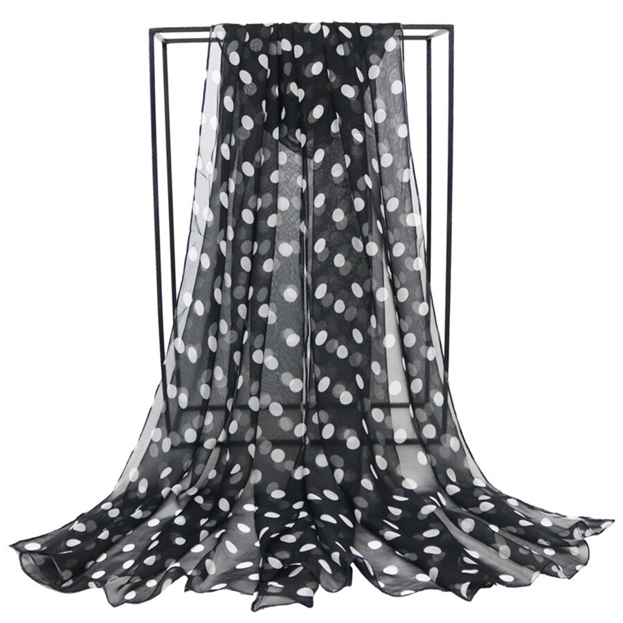 Speelk Brand Polka Dot Georgette Silk Scarf Women Dots Scarves And Wraps Female Long Outdoor Shawls