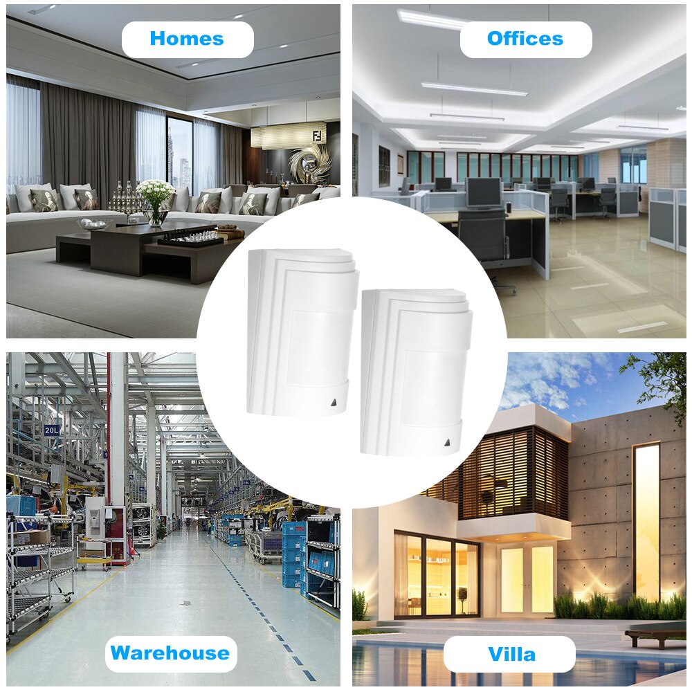2PCS Wired PIR Motion Sensor Wide Angle Passive Infrared Detector For Home Burglar Security Alarm System