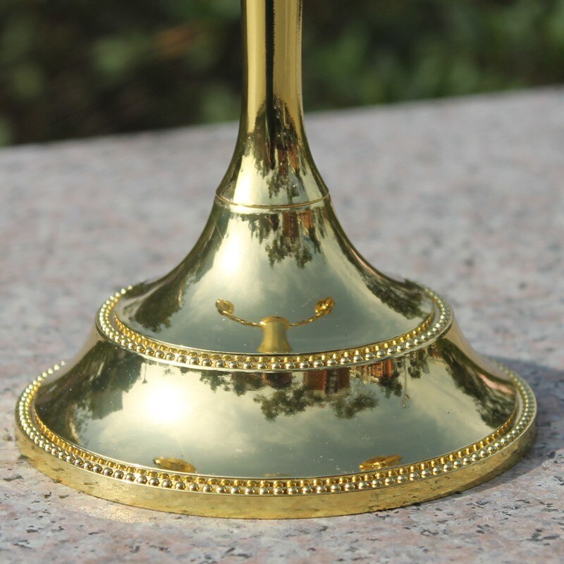 4 colors! Silver/Gold/Bronze/Black 3-arms metal candle holder 27cm height candle stick wedding candle stand