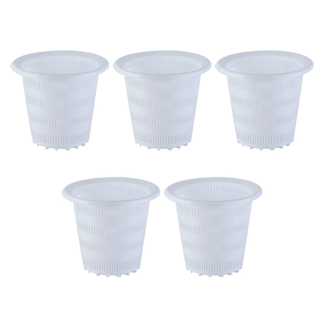 5 sztuk 10X10X9 cm siateczkowa doniczka netto puchar sadzenia kosz roślina hydroponiczna rosną narzędzia ogrodnicze-zielony biały czarny: biały