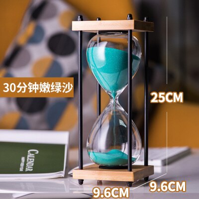 Hourglasses Transparent Glass Sand Hourglass Sandglass Timer Clock Countdown Timing Valentine's Day Home Decor: Green / 15 mins