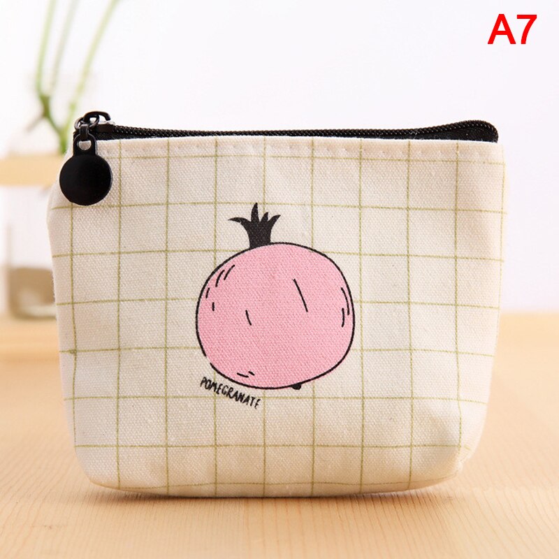 Cute Pink Canvas Coin Purse Coin Change Storage Bag Coin Bag: A7