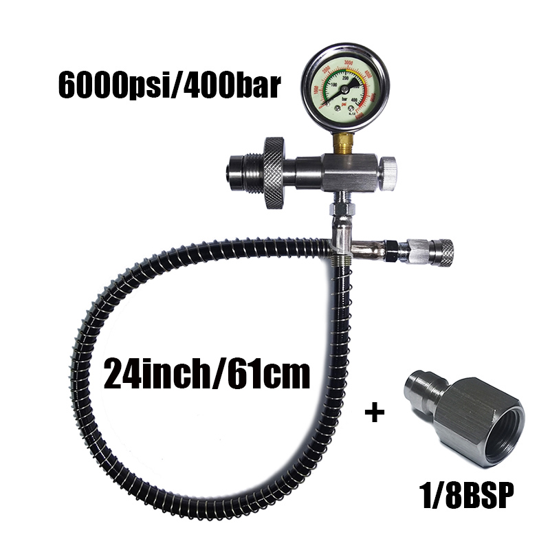 HPA Big Gas Tank To Small Cylinder Stainless Steel DIN G5/8 High Pressure Air Fill Station Refill Connector: plum