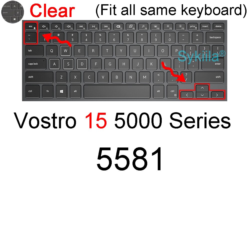 Klawiatura pokrywa dla Dell Vostro 15 5000 7000 3000 serii 5510 5515 7510 ochraniacz skóry film krzemu jasne czarny Obudowa 2021 2020: jasny 2018