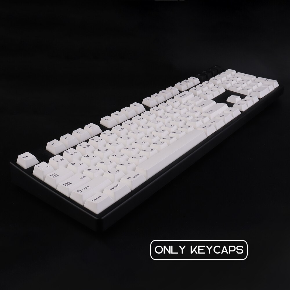 Tintura de perfil de cereza para teclado mecánico, tapa de tecla japonesa con tema Sushi blanco, estilo minimalista, 135 teclas, PBT