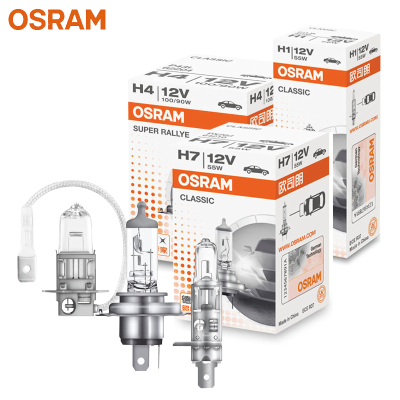 OSRAM H1 H4 H7 12V Auto Halogeen Koplamp Originele Lijn Onderdelen 3200K Warm Wit Authentieke Lamp Auto lamp Gemaakt In China 1X
