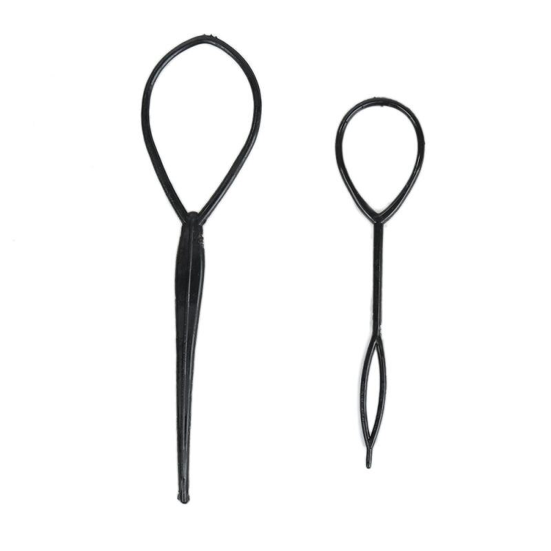 2Pcs Plastic Hair Loop Styling Hair Braiding Tools Ponytail Styling Maker Clip Tool For Women Girls Hairstyles
