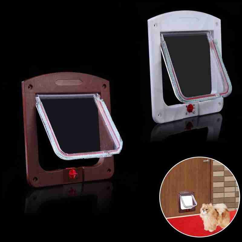 Puerta de seguridad con cerradura para mascotas, puerta de Control inteligente para entrada o salida, para perros y gatos, 14 Kg o menos