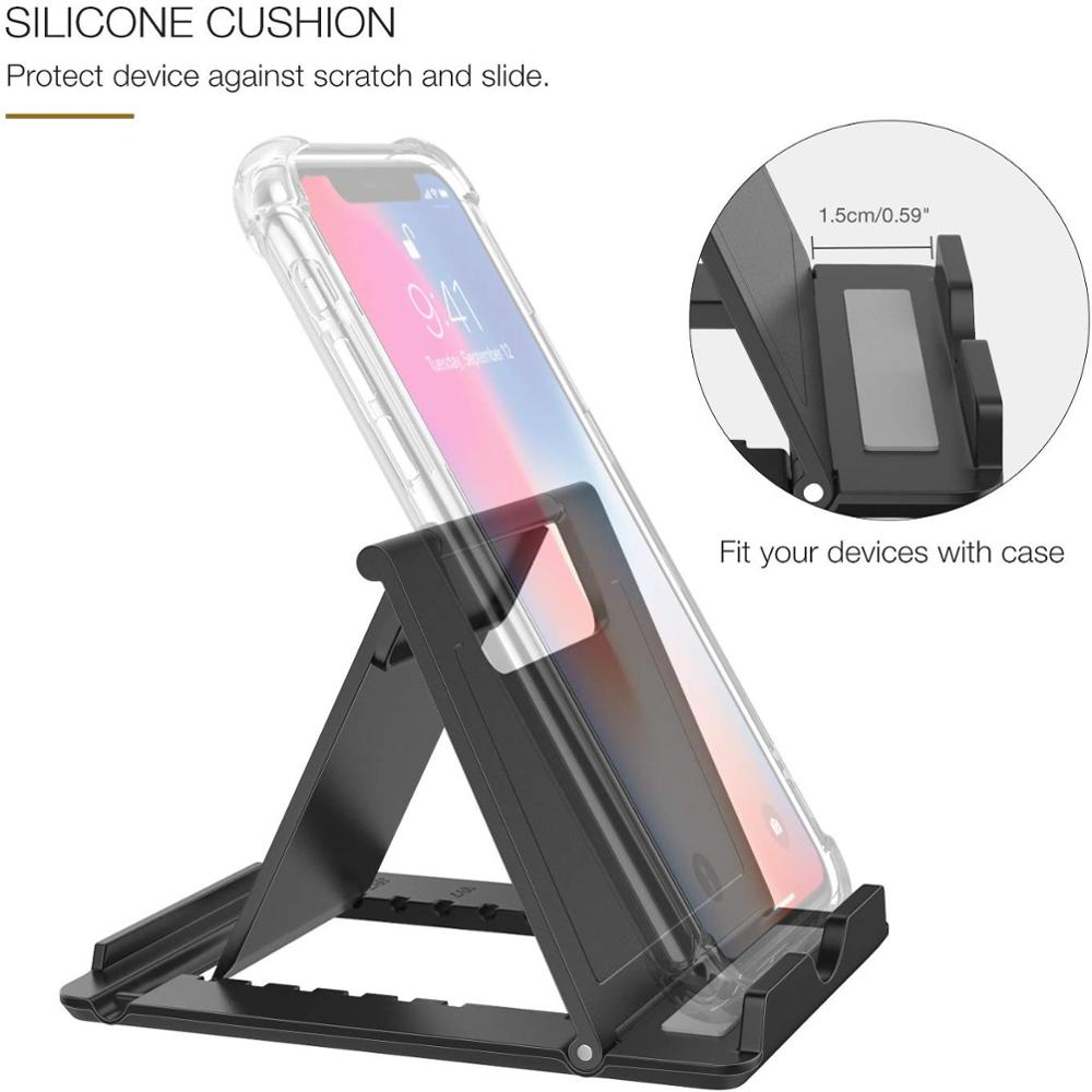 Soporte de escritorio plegable para teléfono/tableta, accesorio para iPhone 11 Pro Max, iPad 10,2 &quot;, iPhone Xs/Xs Max/Xr/X iPad Air Mini Pro 4-11&quot;