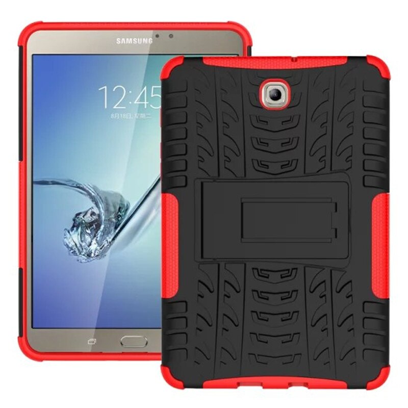 Case for Samsung Galaxy Tab S2 8.0 T710 T715 T713 T719 SM-T715 Heavy Duty Impact Hybrid Armor Kickstand Hard Cover Fundas: Red