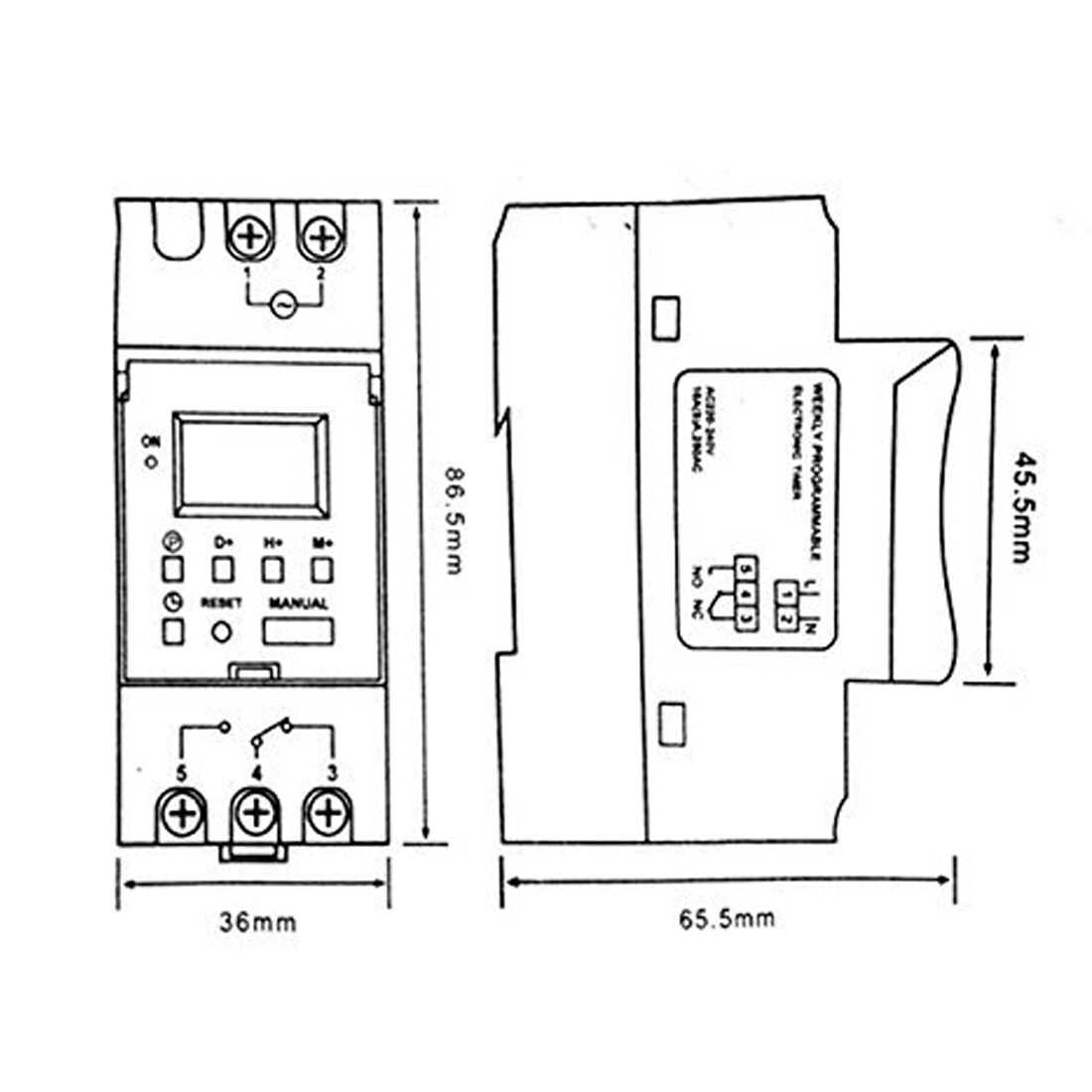 Interruptor de tiempo programable Digital Industrial, dispositivo electrónico semanal de 7 días con Control de temporizador, AC 220V/16A 110V DC 12V, montaje de carril Din