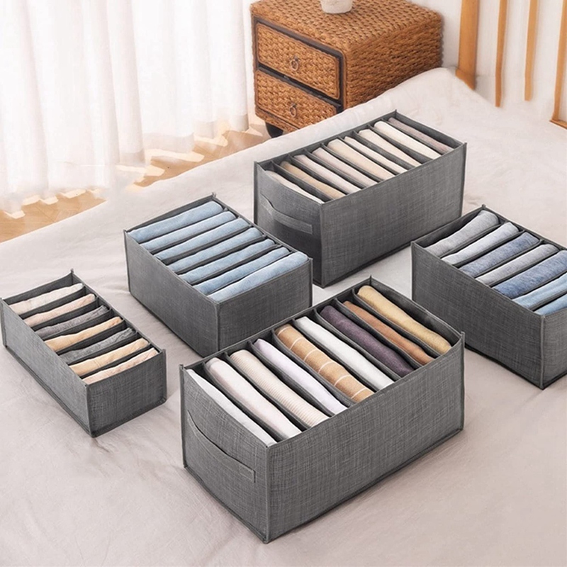 6 stück Kleiderschrank Organizer, Lagerung Boxen, Jeans Organizer, Stapelbar Lagerung Kasten, grau Lagerung Kasten Für Schubladen Schrank