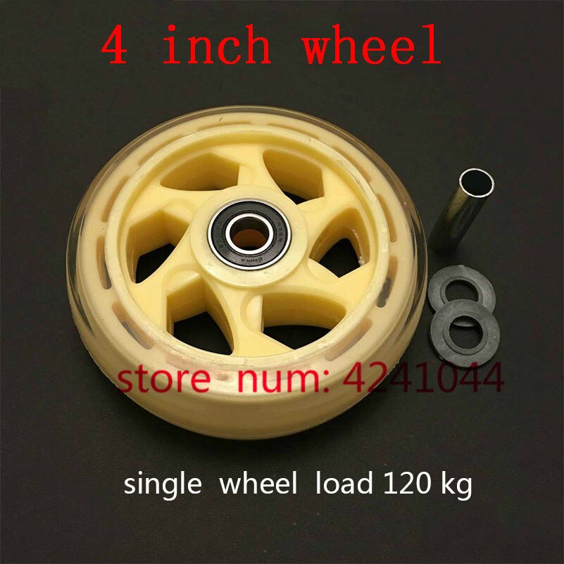 2pcs 4 inch wheels 100 mm wheels 4'' PU silent wheels for wheelbarrow, Small pull car caster wheels