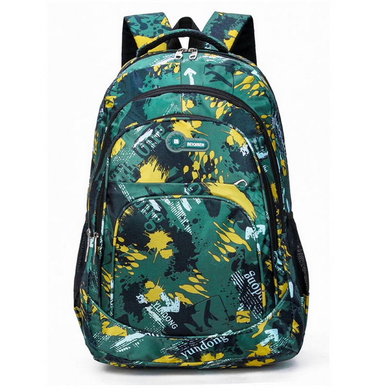 Camouflage sacs d'école sac à dos pour adolescents garçons filles ordinateur portable sac à dos mâle voyage sacs à dos décontractés lettre impression livre sac