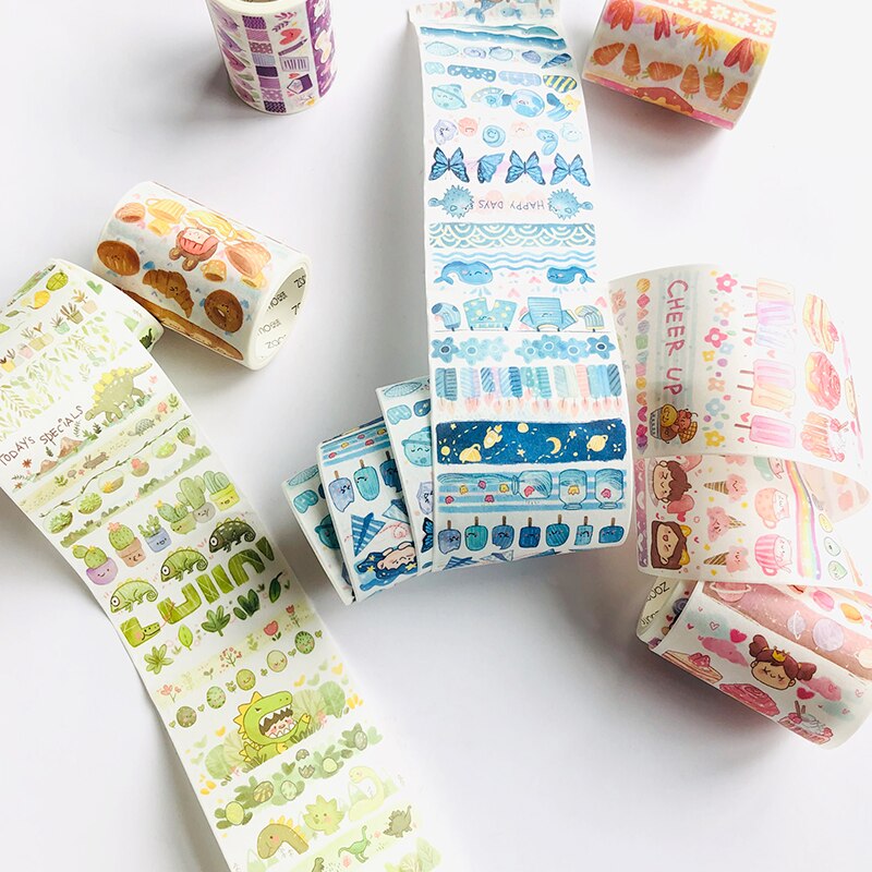 3 mètres 6.5cm de large Kawaii dessin animé animaux Washi papier ruban décoratif