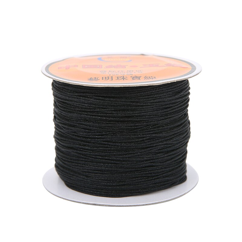 45 metros 0,4 0,6 0,8 1 1,5mm hilo de nailon para pulsera nudo chino Kumihimo macramé hilo trenzado cadena fabricación de joyas: L / Blanco