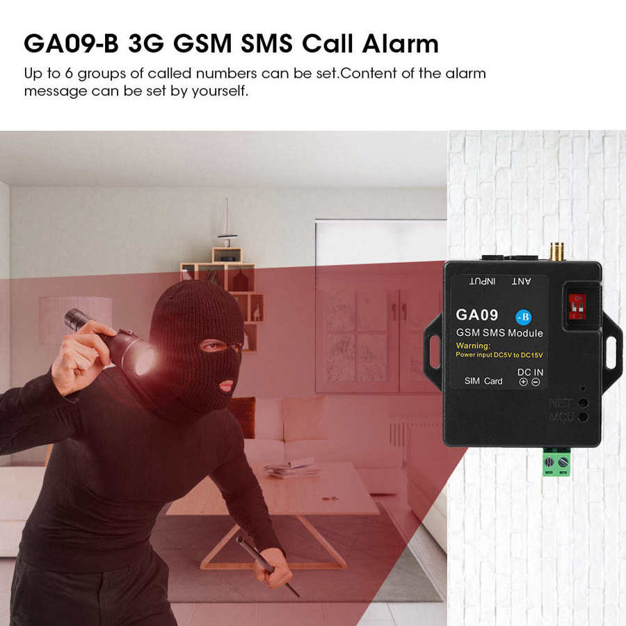 SMS Wireless Alarm Module 3G GSM SMS Call Alarm 8 Channels Mini Alarm Intruder Smart Home Security System