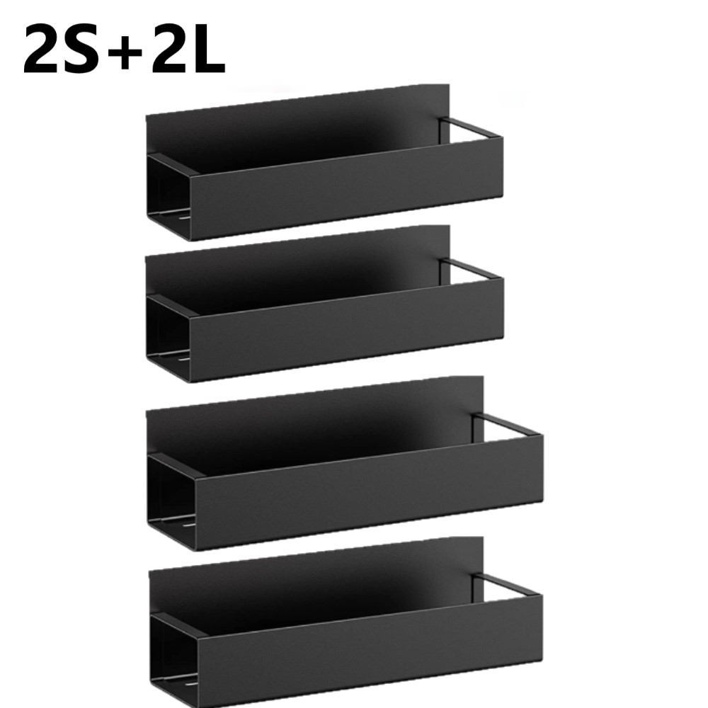 Magnetisches Kühlschrankregal, Gewürzlagerregal, platzsparend aus schwarzem Eisen, für Höhle Schrank auf der Seite des Kühlschranks, Küchenorganisator-Regal